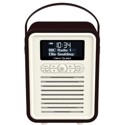 VQ Retro Mini Black - Stylish DAB/DAB+/FM Radio and Bluetooth Speaker with Aux-In Clock and Duo Alarm VQ Retro Mini Black - Stylish DAB/DAB+/FM Radio and Bluetooth Speaker with Aux-In Clock and Duo Alarm
